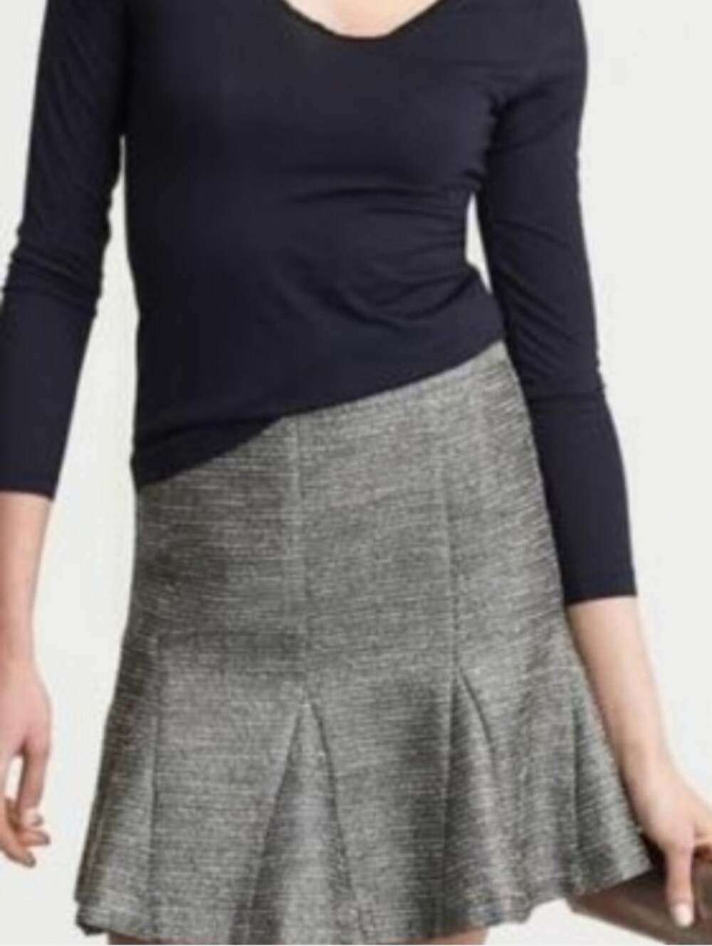 Banana Republic Black Silver Metallic Sparkle Fit and Flare Skirt Size 2 EUC